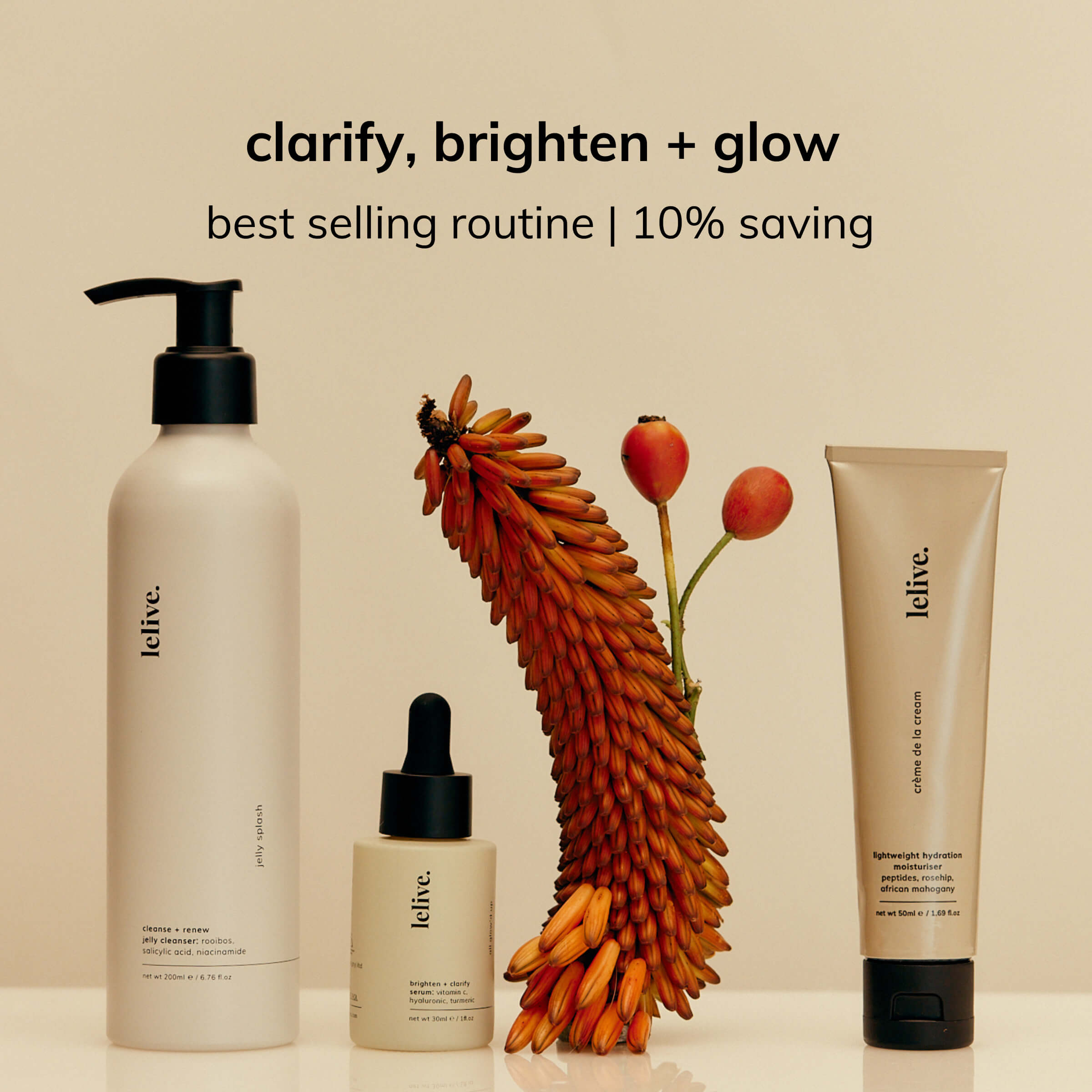 best-selling | 3-step routine | clarify, brighten + glow